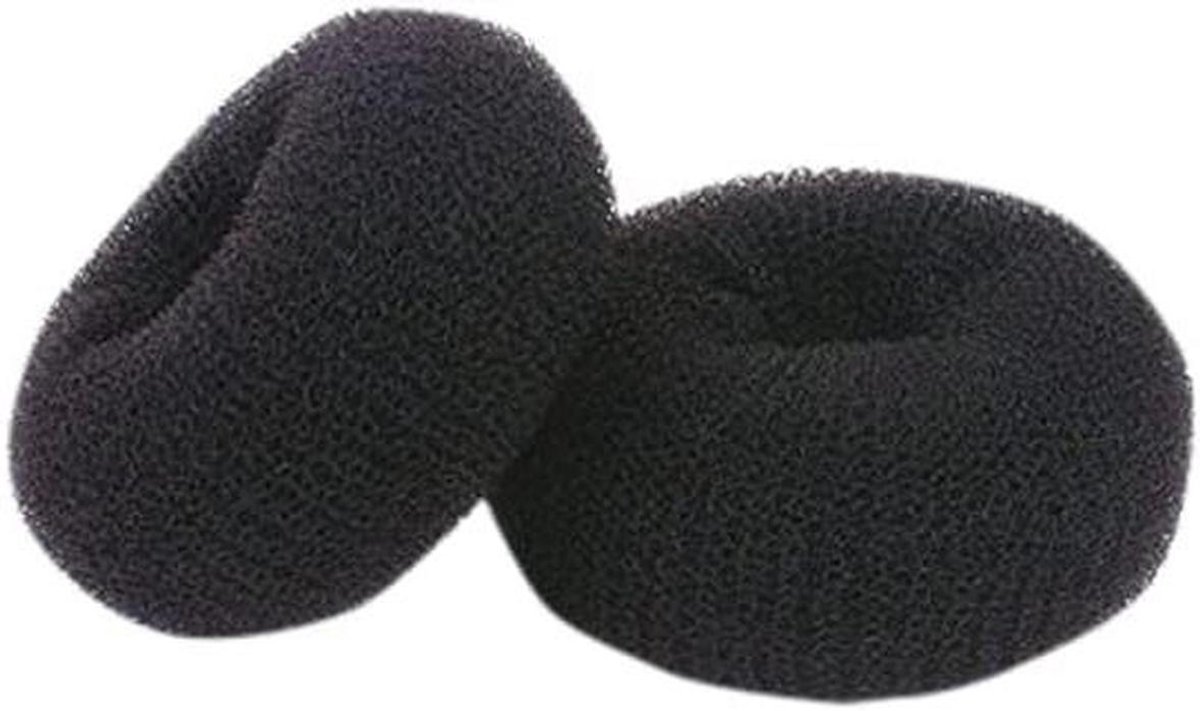 Haar Ring - Haar Styler - Kapsels Maken - Donut Vorm - 2 Stuks - Zwart