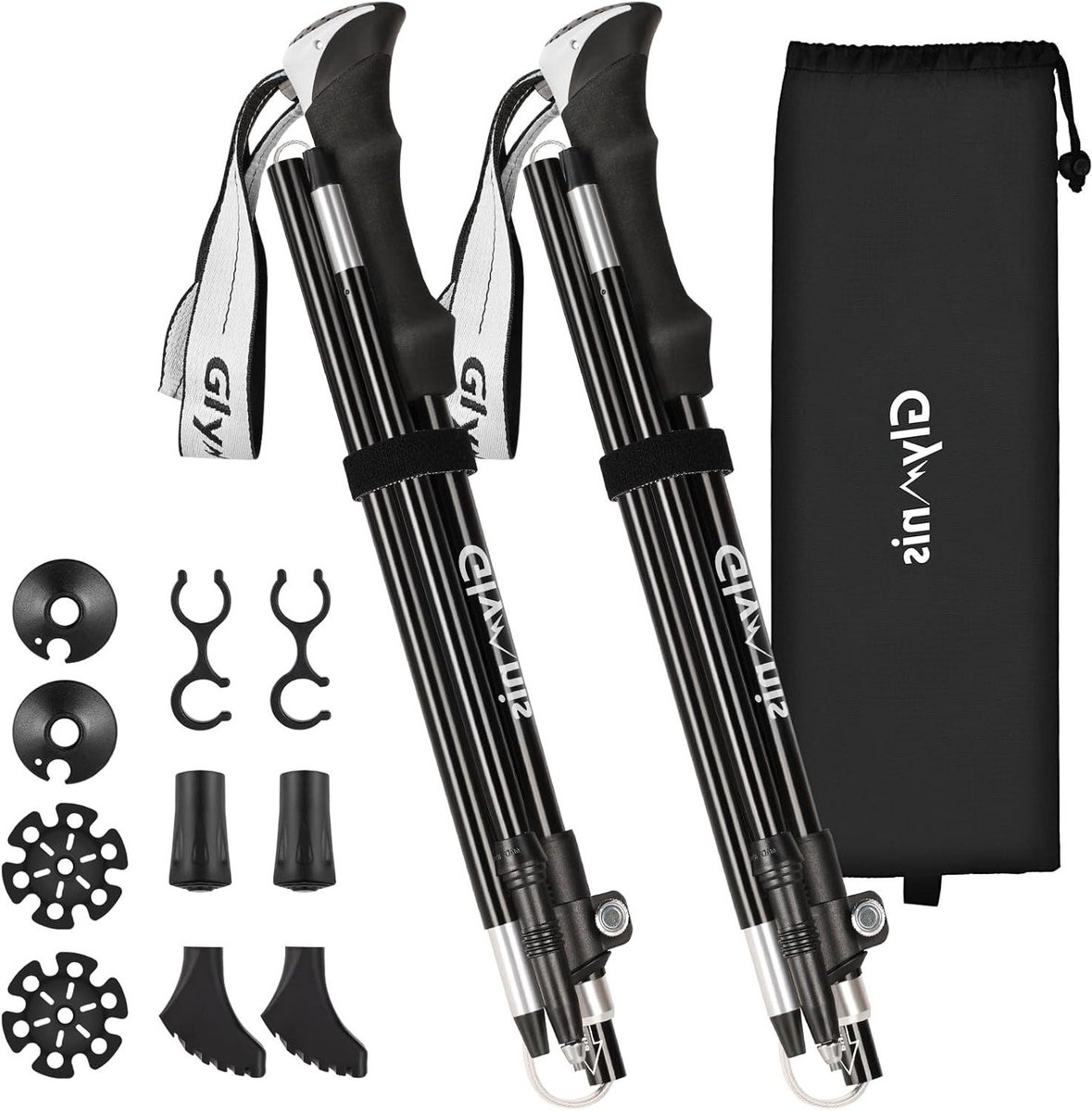 Wandelstokken Set - Trekking stokken - Buitenwandelen - Opvouwbaar en lichtgewicht - 36-130 cm - Wit