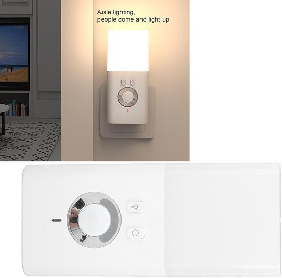 LED Nachtlampje - Stekkerlampje Bewegingssensor - Veilige Verlichting - Automatische Sensor - 4000K Warm Wit - Wit — afbeelding 3