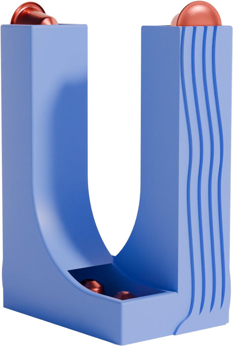 Fiastra Curva capsulehouder geschikt voor Nespresso capsules - capsule dispenser - koffiecup houder - blauw - 11 x 10 x 16 cm