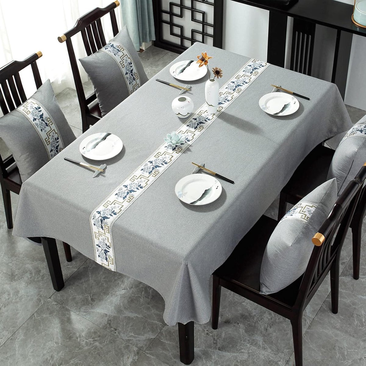 Katoenen linnen tafelkleed - Tafelbescherming decoratie - Eettafel aankleden - Antislip en kreukvrij - 140 x 260 cm - Beige