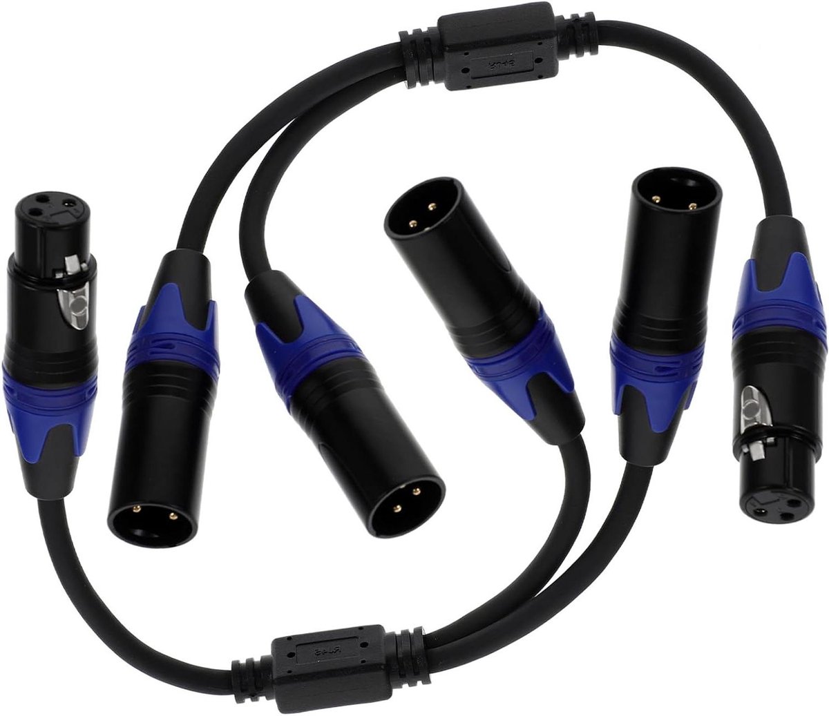 Xlr Kabel Set - Microfoon Snoer - Audio Verbinding - Gevlochten Omhulsel - 2 Stuks - Blauw