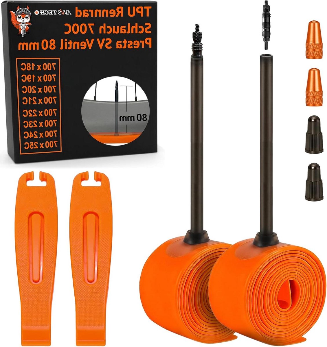 Racefiets Binnenband - Ultralichte Band - Hoge Prestaties - TPU Materiaal - 700x18-25c - Zwart
