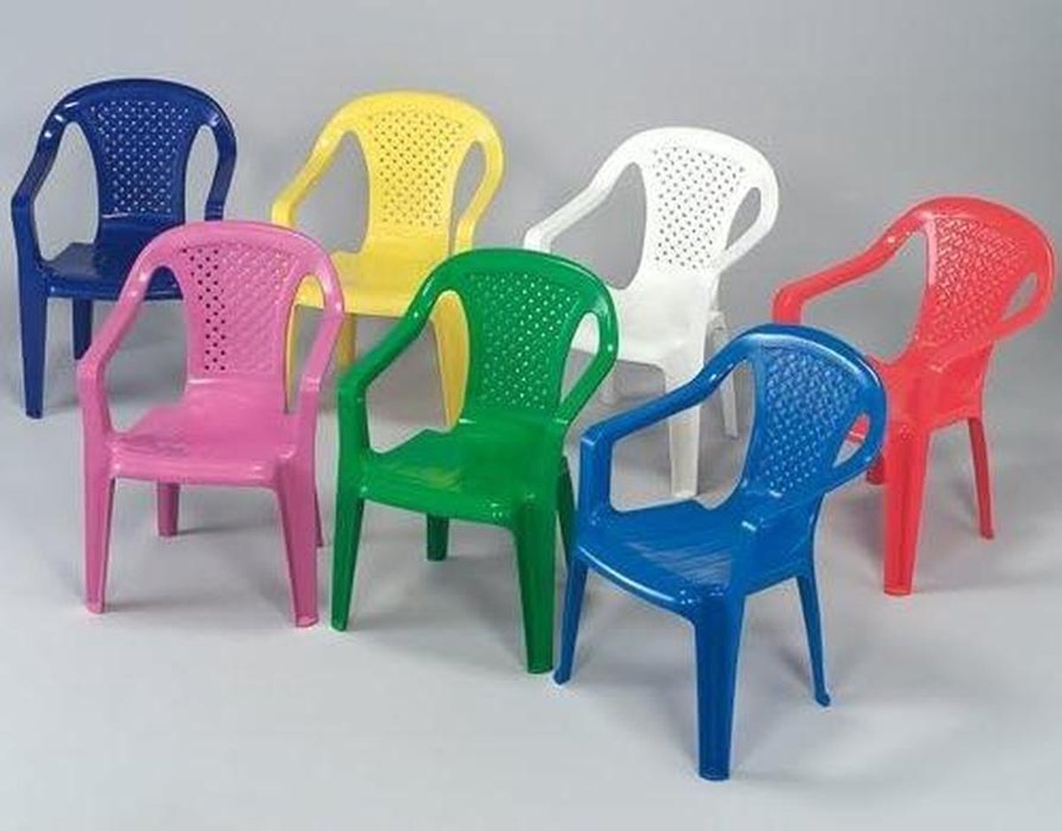 Kinderstoel Set - Kindermeubels Stoelen - Eten Zelfstandig Leren - Stapelbaar Lichtgewicht - 365 x 40 x 52 cm - Meerkleurig