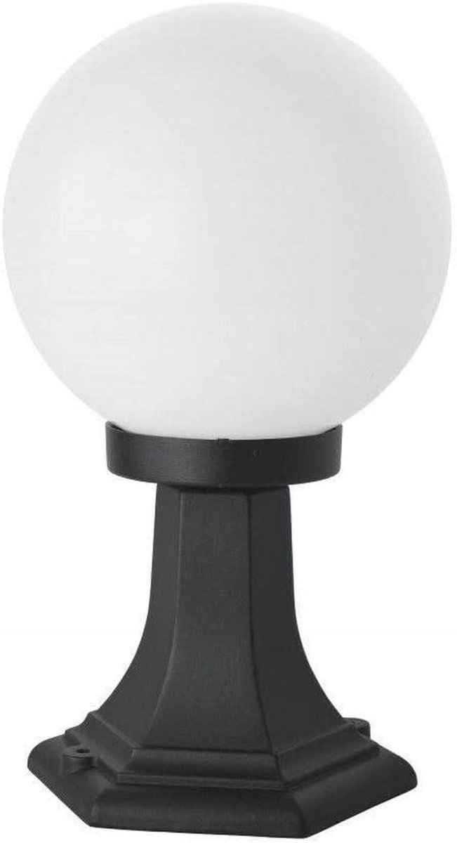Buitenlamp rond - Sokkellamp tuin - Pad verlichten - Gegoten aluminium - 36cm hoog - Zwart