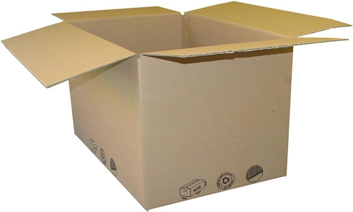 Kartonnen Dozen - Verhuisdozen Opslag - Veilig Verzenden - Stevig Monokarton - 42 x 32 x 30 cm - Bruin