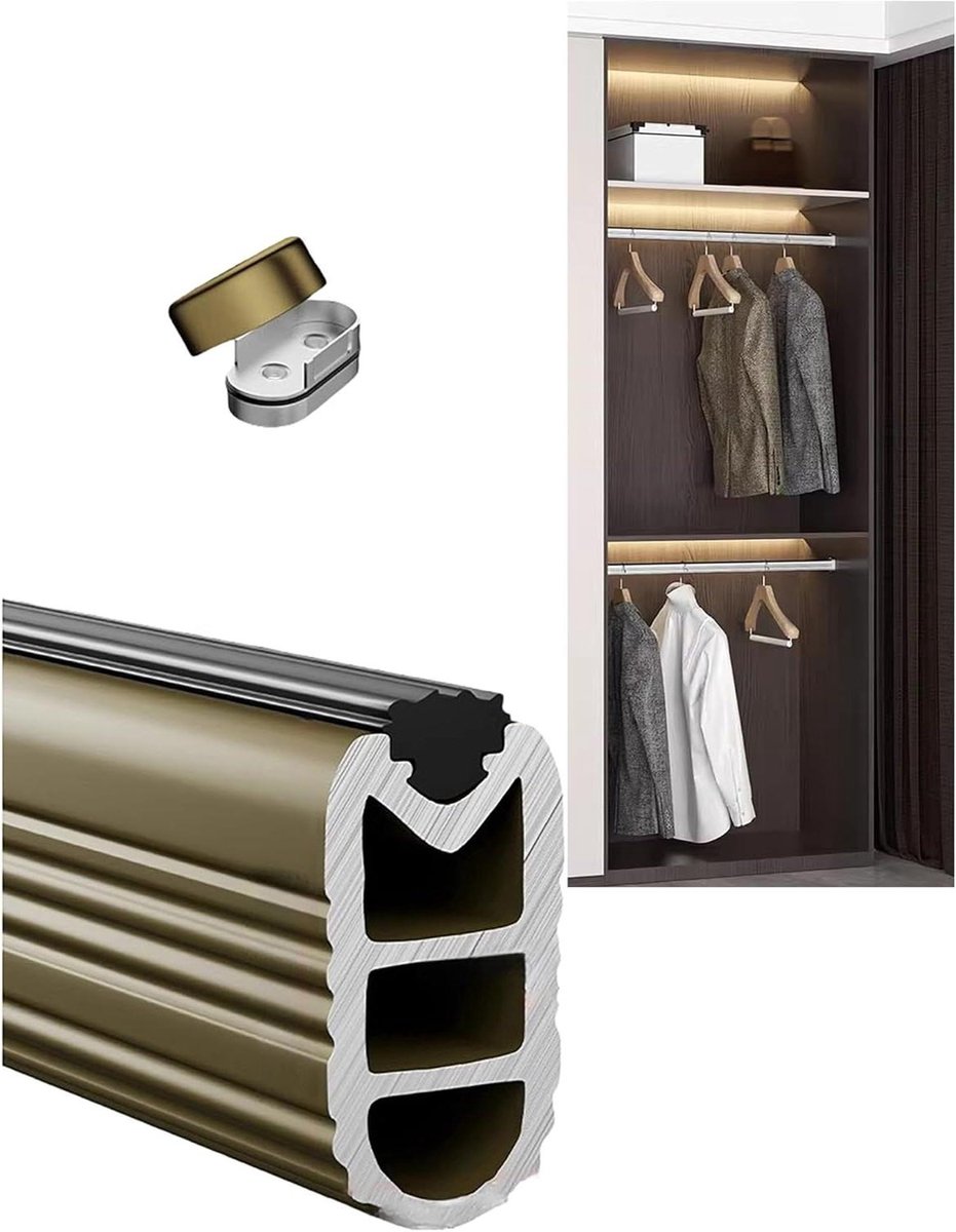 Kledingstang - Garderobestang - Kleding Ophangen - 400 kg Draagvermogen - 52 cm - Goud