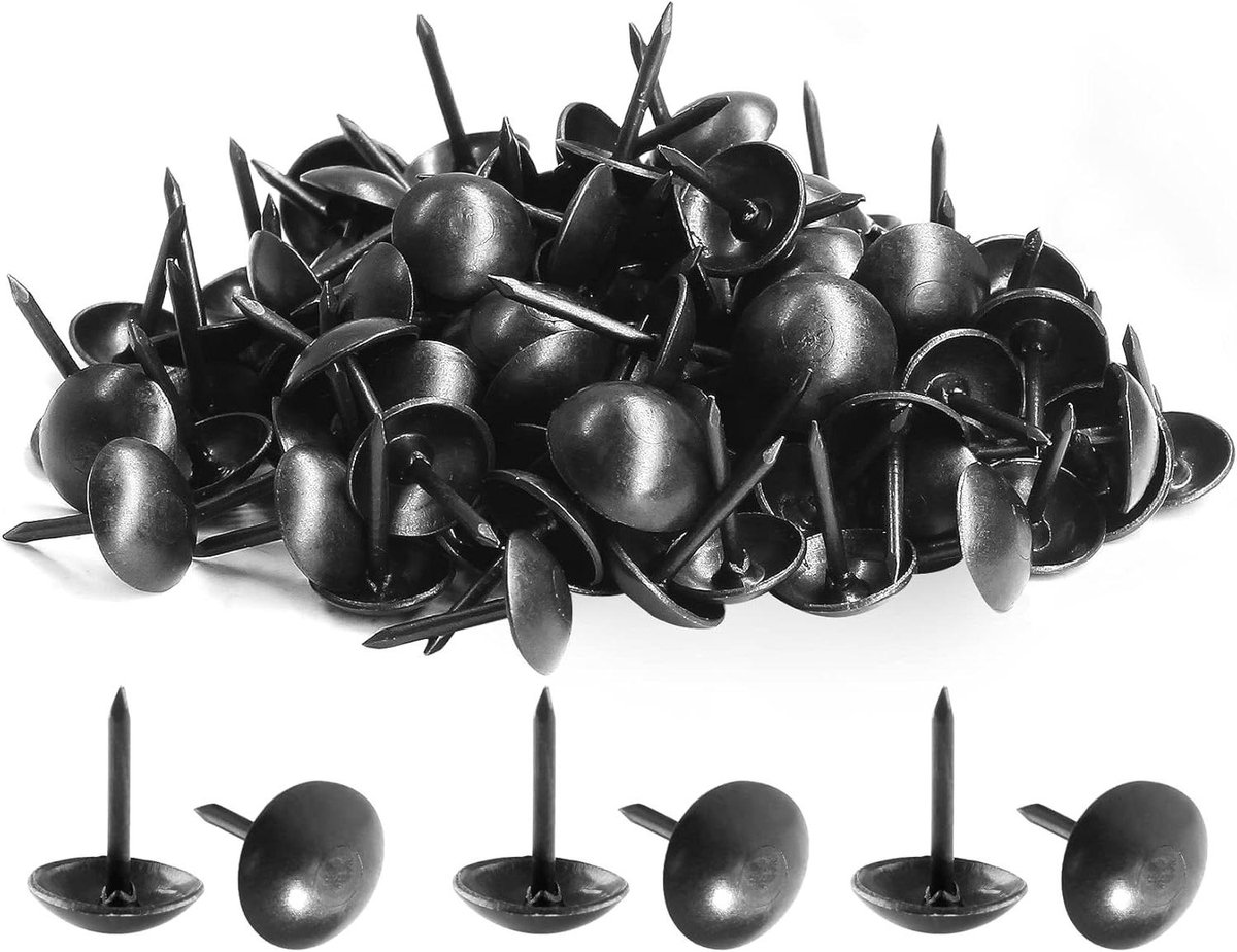 Bekleding Tacks - Decoratieve Spijkers - Meubels Versieren - Antieke Stijl - 200 Stuks - Zwart
