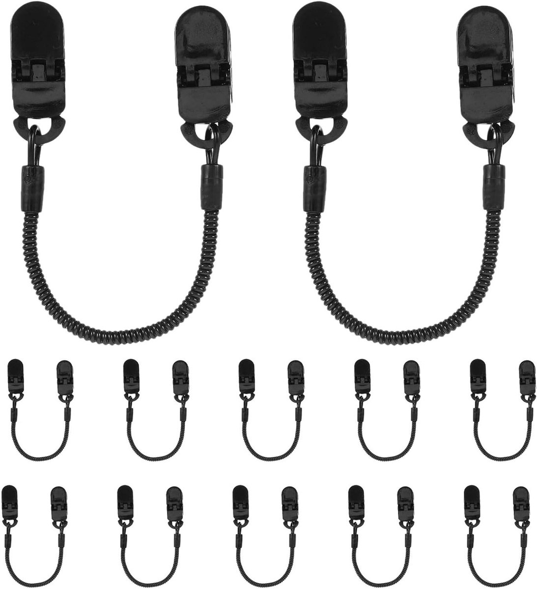 Hoedclips - Petklem - Winddicht - Verstelbare band - 9 stuks - Zwart