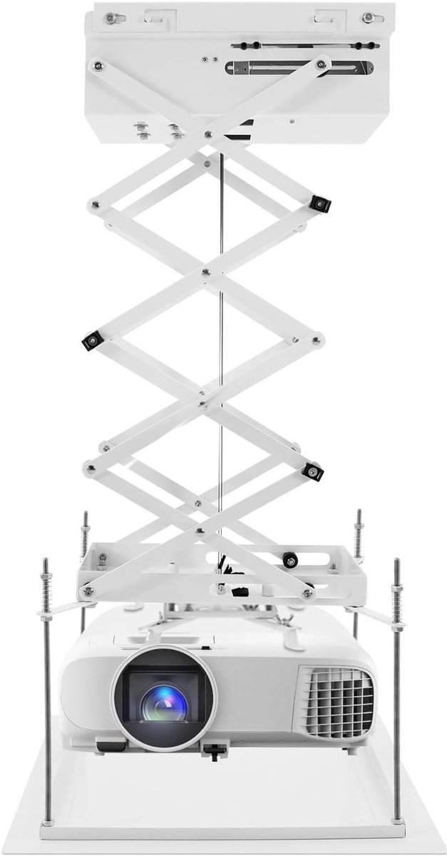 Inklapbare Beugel - Projectorhouder Standaard - Projector Ophangen - Afstandsbediening Bediening - 10 kg Draagkracht - Wit