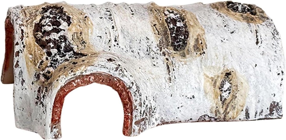 Reptielen Habitat - Klimspeelgoed Grot - Veilige Schuilplaats - Realistisch Boomschors Design - 8x10x8 cm - Bruin