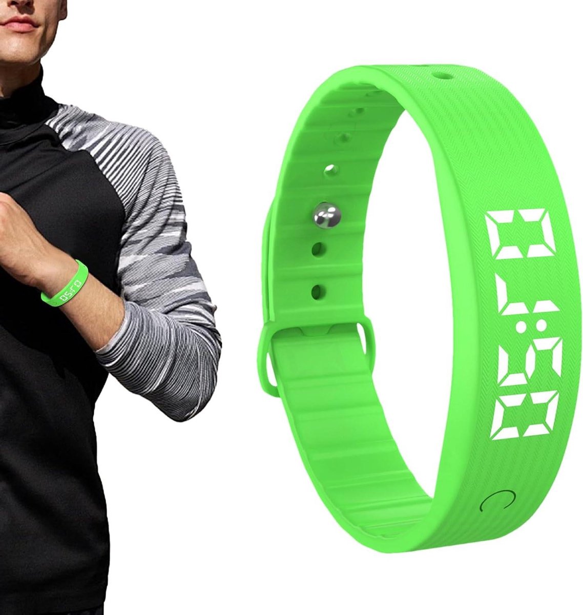 Trillend Alarm Polsband - Stille Waarschuwing - Dagelijkse Gewoonte - Stille Vibratie Alerts - 24 cm Lengte - Groen