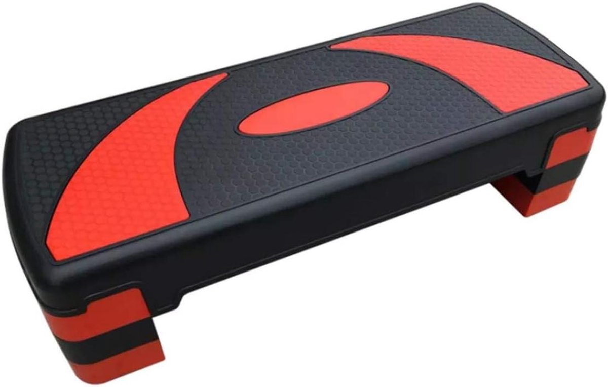 Aerobic Loopband - Fitness Step - Cardio Training - Antislip Ontwerp - 78 cm - Zwart Rood