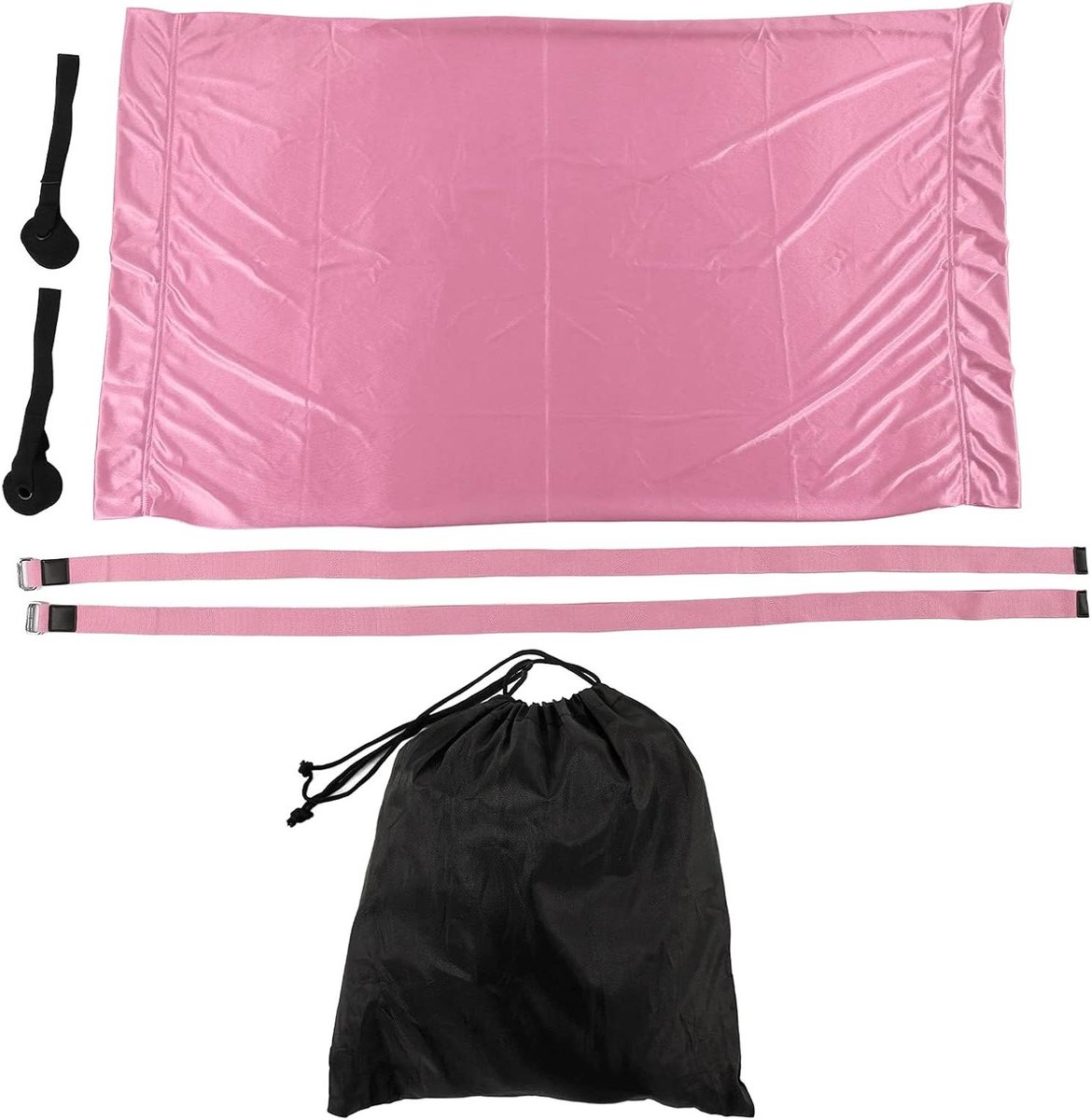 Yogahangmat met banden - Lucht yoga schommel - Kracht en balans - Verstelbaar rekbaar ontwerp - 240 cm lengte - Roze