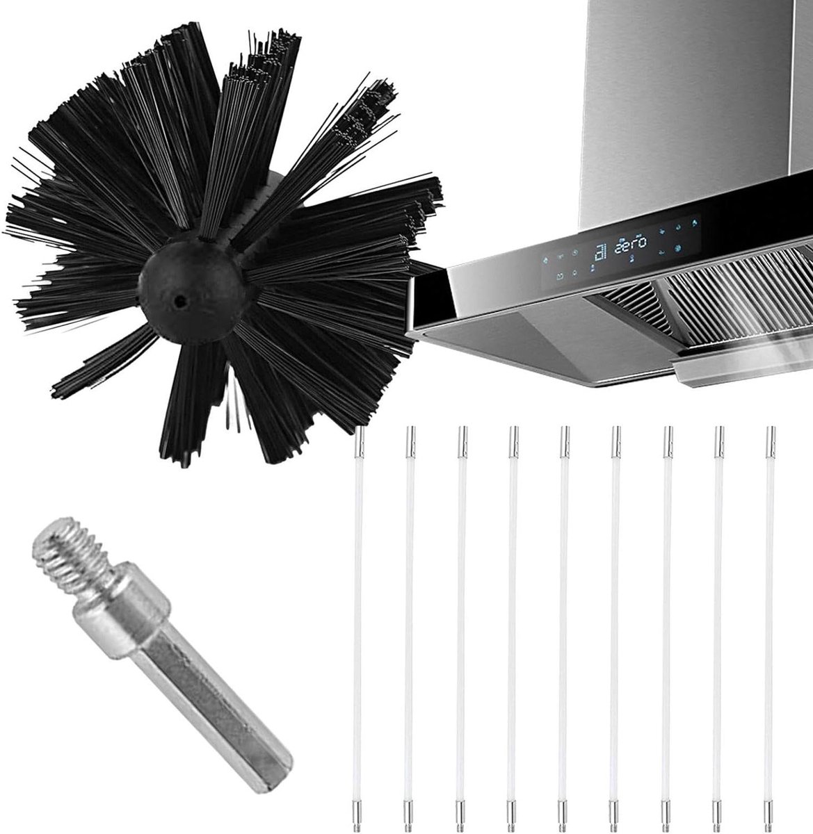 Droger Vent Borstel - Ventilatie Cleaner - Schoorsteen Reinigen - Flexibele Staven - 41cm 