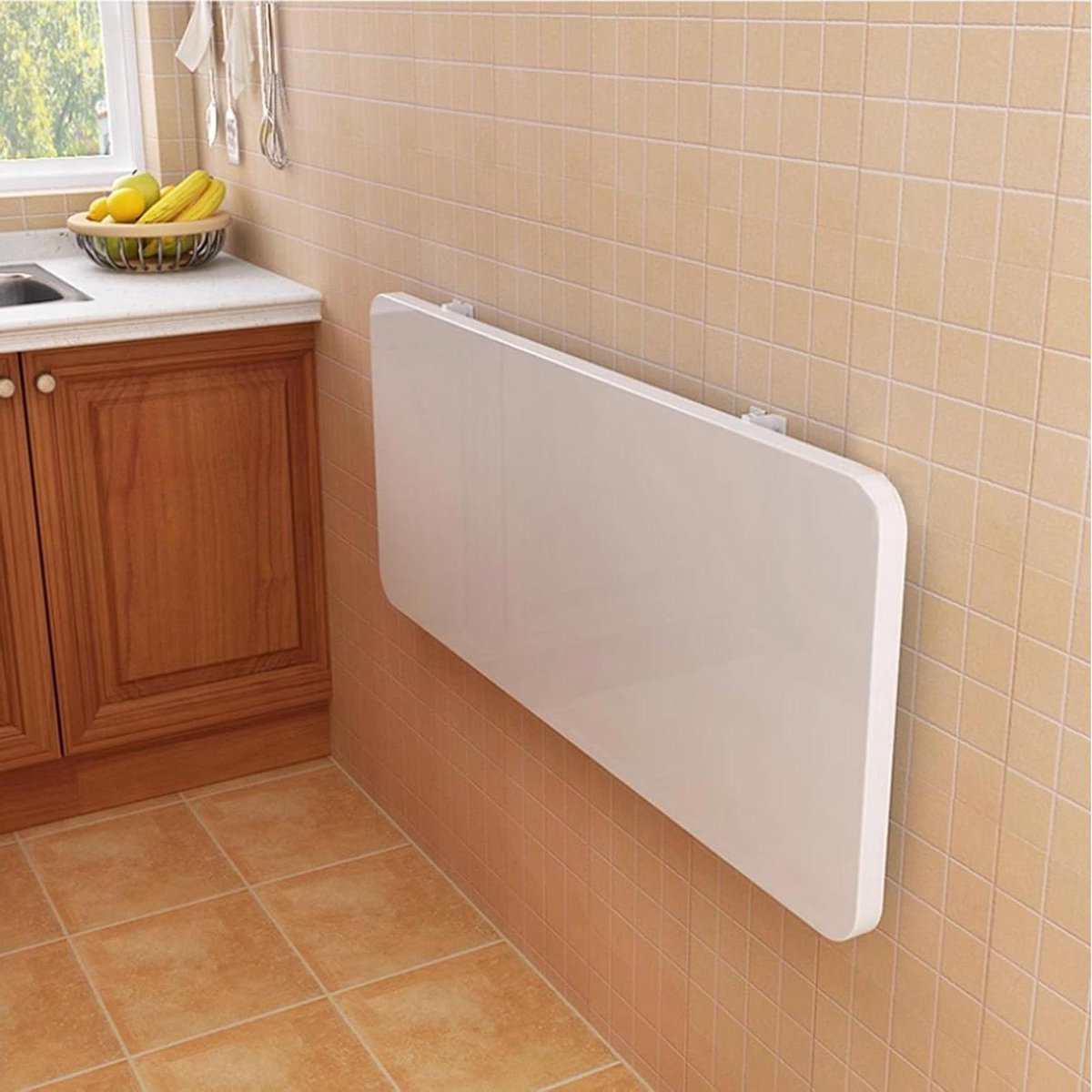 Opvouwbare Wandtafel - Klapbureau Inklapbaar - Ruimte Besparen - Veelzijdig Gebruik - 40x50cm - Wit