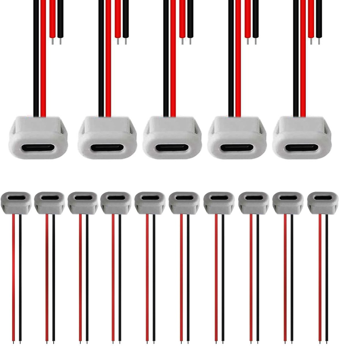 RUNCCI-YUN 15 Pcs USB-C Connector Set - 3A Snelle Oplader met Flush-Mount Socket