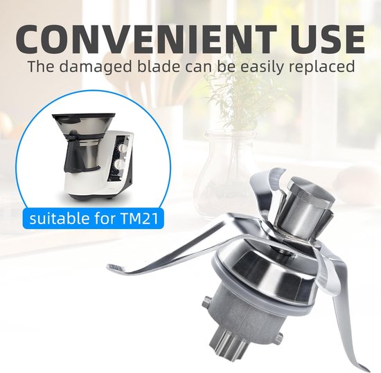 Dailygoods - Mixing Knife - Vervangingsmes - Duurzaam en eenvoudig te reinigen - TM21 - Geschikt voor Thermomix - Kleur: zilver van Dailygoods — afbeelding 3