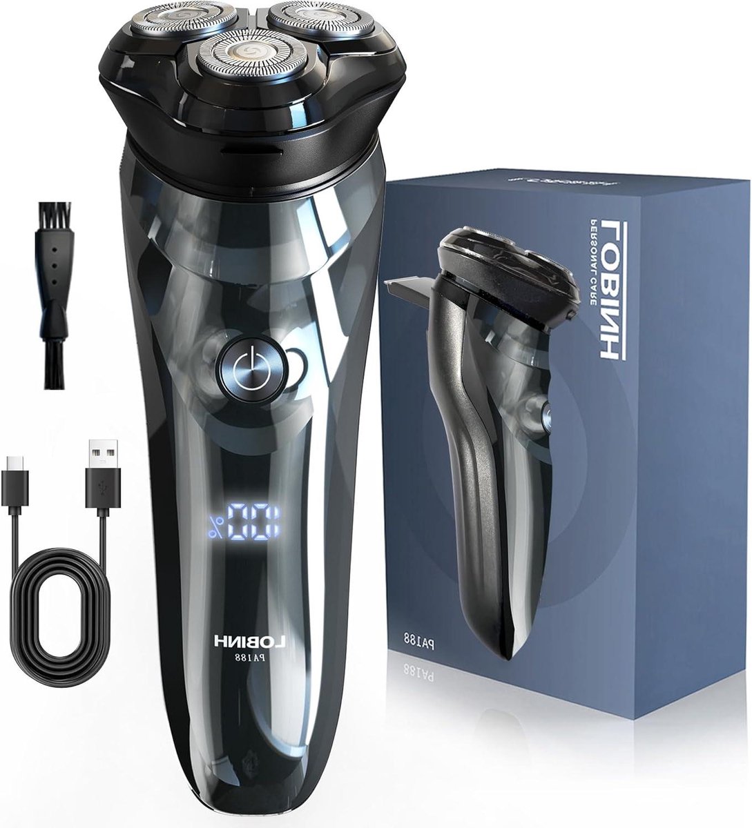 Elektrisch Scheerapparaat - Waterproof Scheerapparaat - Gladde Huid - 4D Zwevende Koppen - 1 Uur Snel Opladen - Zwart