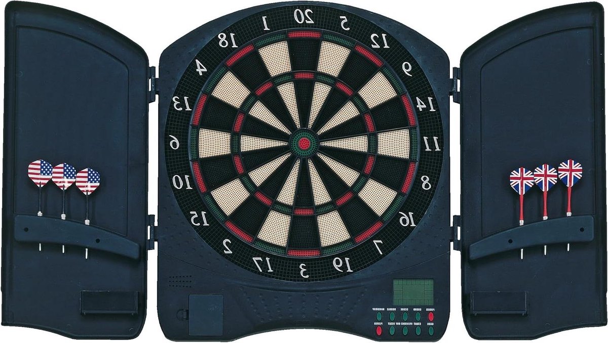Elektronisch Dartbord - Soft Tip Dartbord - Thuis Dartspel - Automatische Scoring - 51 x 46 cm - Zwart/Wit/Rood/Groen