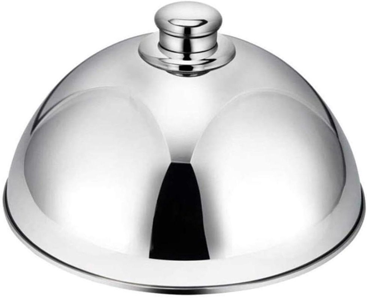 Voedsel Cloche - Dome Deksel - Eten Presenteren - Verdikte Rand - Ca. 25 cm - Zilver