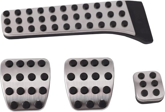 Pedalen Set - Auto Interieur - Verbeterde Grip - Roestvrij Staal - 5 Delig - Zilver van Merkloos — afbeelding 3