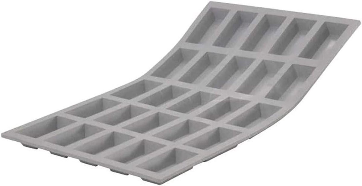 Minivormen Set - Siliconen Bakvorm - Kleine Gebakjes Maken - Elastomoule Materiaal - 25 Koppen - Grijs