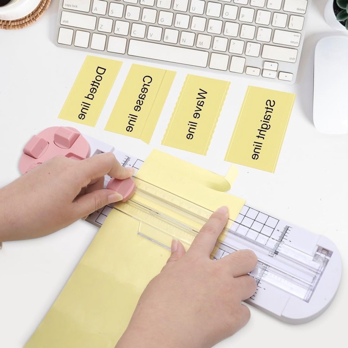 4-in-1 Papier Snijmachine voor Scrapbooking, Foto's en Labels met Rechte, Golf, Perforatie en Ribbel Instellingen