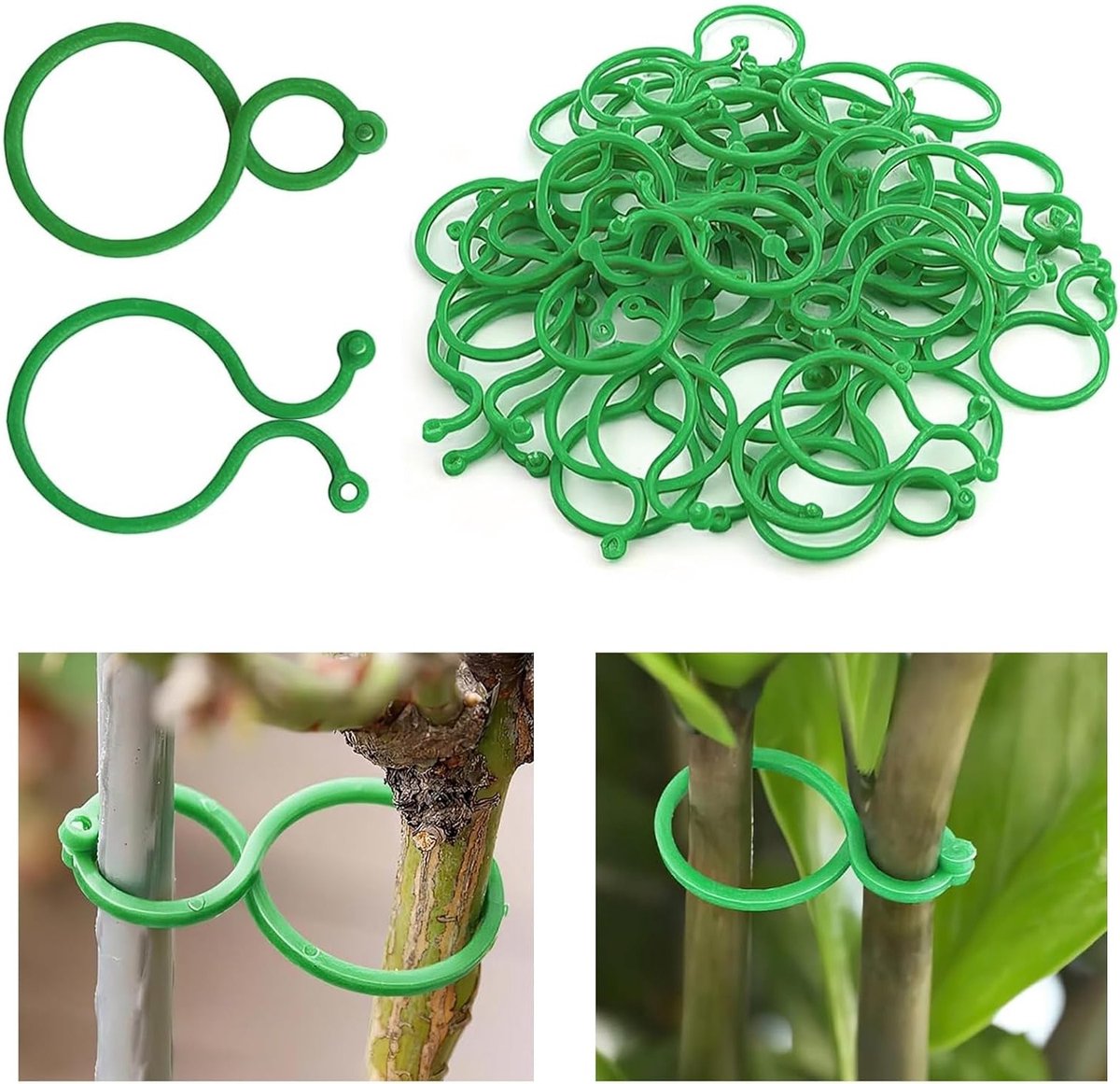 Set van 200 plantclips voor het bevestigen van klimplanten, tuinondersteuning en groentetuinaccessoires