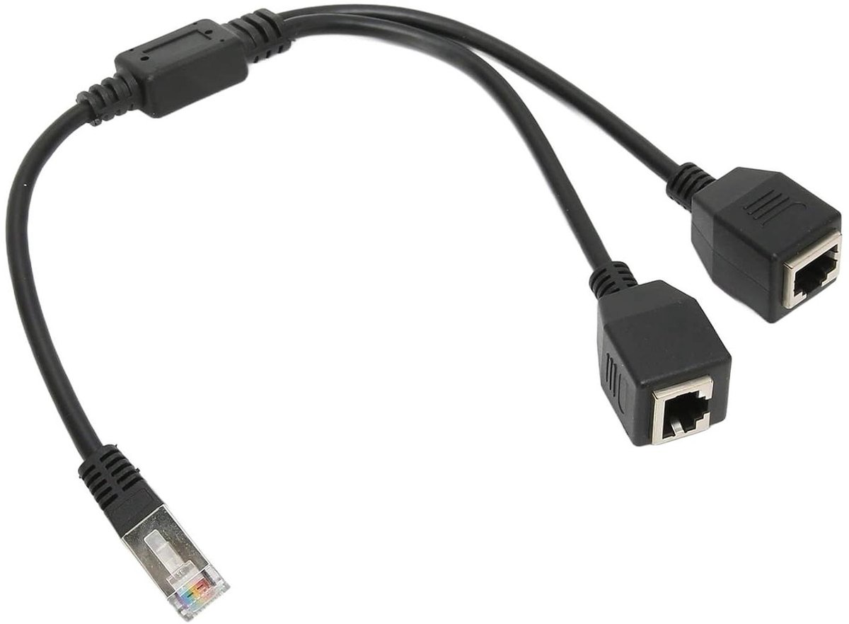 Ethernet Splitter Kabel - RJ45 Adapter - Internet Delen - 1 naar 2 Poorten