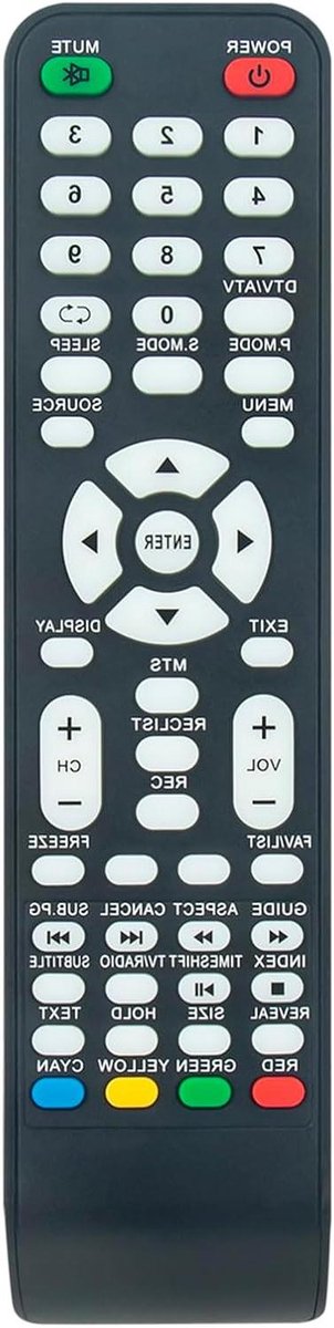 Universele Afstandsbediening - Remotes Controller - TV Bediening - Geen Installatie Vereist - 10 Meter Bereik - Zwart
