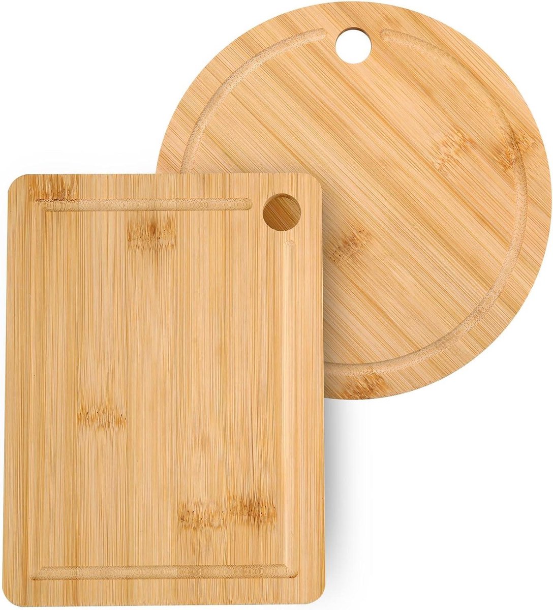 Snijplank Set - Mini Hakblok - Keukenwerk - Met Sapgeul - 2 stuks - Natuurlijk