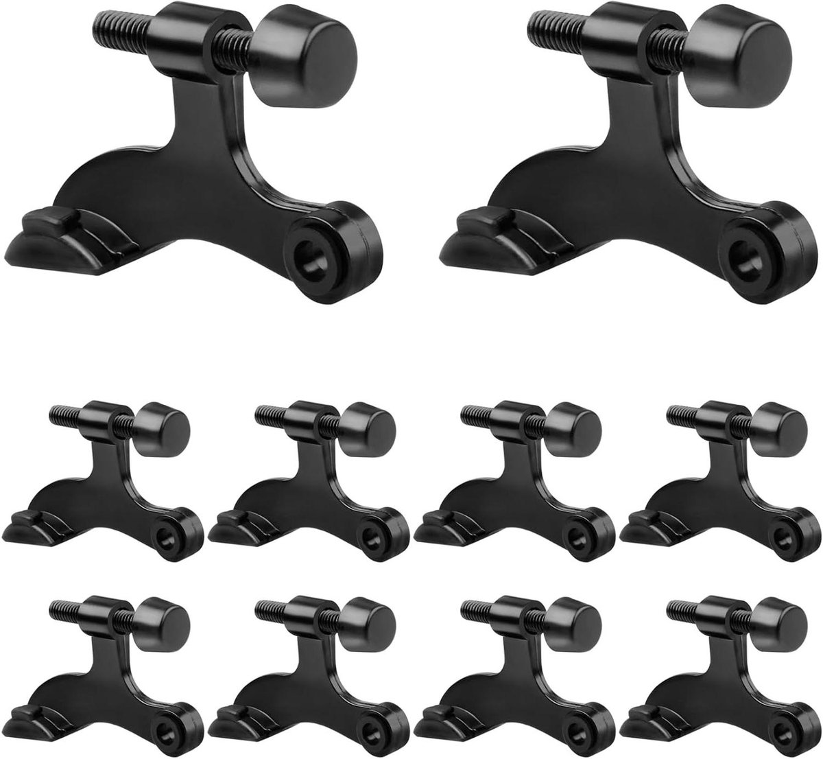 Scharnierpen Deurstopper - Deurstopper Verstelbaar - Muren Beschermen - Heavy Duty Metaal - 8 Stuks - Zwart