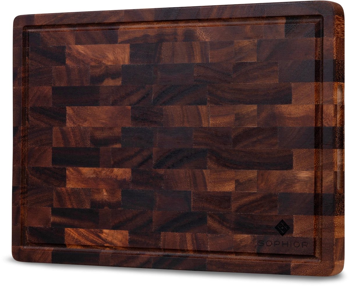 SOPHIOR – Walnoot Houten Snijplank – 35x25x2,5 cm – Met Sapgeul en Handvaten