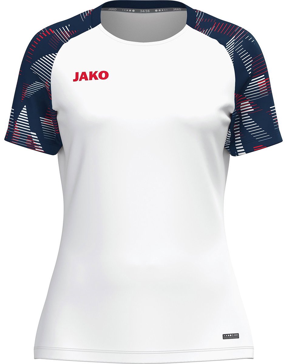 Jako Sonic T-Shirt Dames - Wit / Marine / Rood | Maat: 46/48