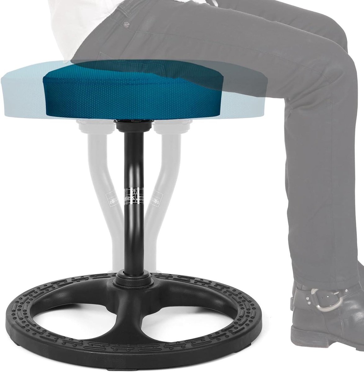 Fitnesszitje - Stoelkruk Balanskruk - Actief Zitten - Antislipbodem Wasbare Hoes - 18.85 Inch Hoog - Blauw