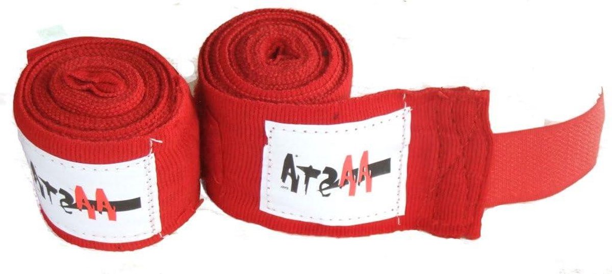 Bokshandschoenen Handwraps - Boksen Bandage - Vechtsport Training - Dik Geweven Materiaal - 4 Meter Lengte - Rood
