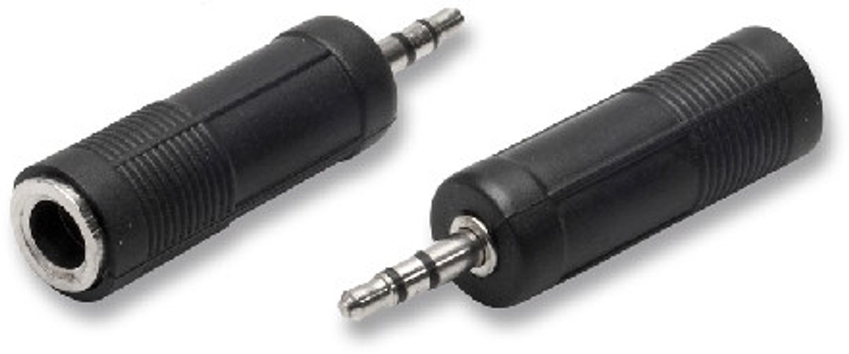 nuovaVideosuono 5/02 tussenstuk voor kabels Jack 3.5mm Jack 6.35mm Zwart, Chroom