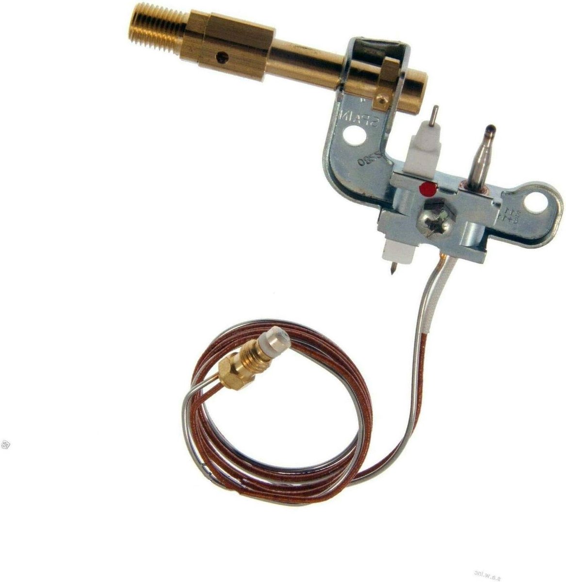 Pilot ODS Assemblage - Ontstekingsonderdeel Verwarmer - Gasverwarmer Reparatie - Dubbel Draads Thermokoppel - 33 Inch - Bruin Zilver