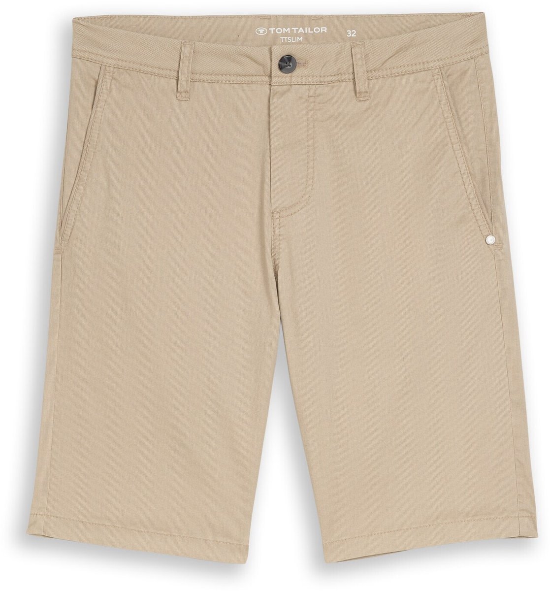 Tom Tailor - TTSLIM chino-short - Maat 29 - beige mini geometric print