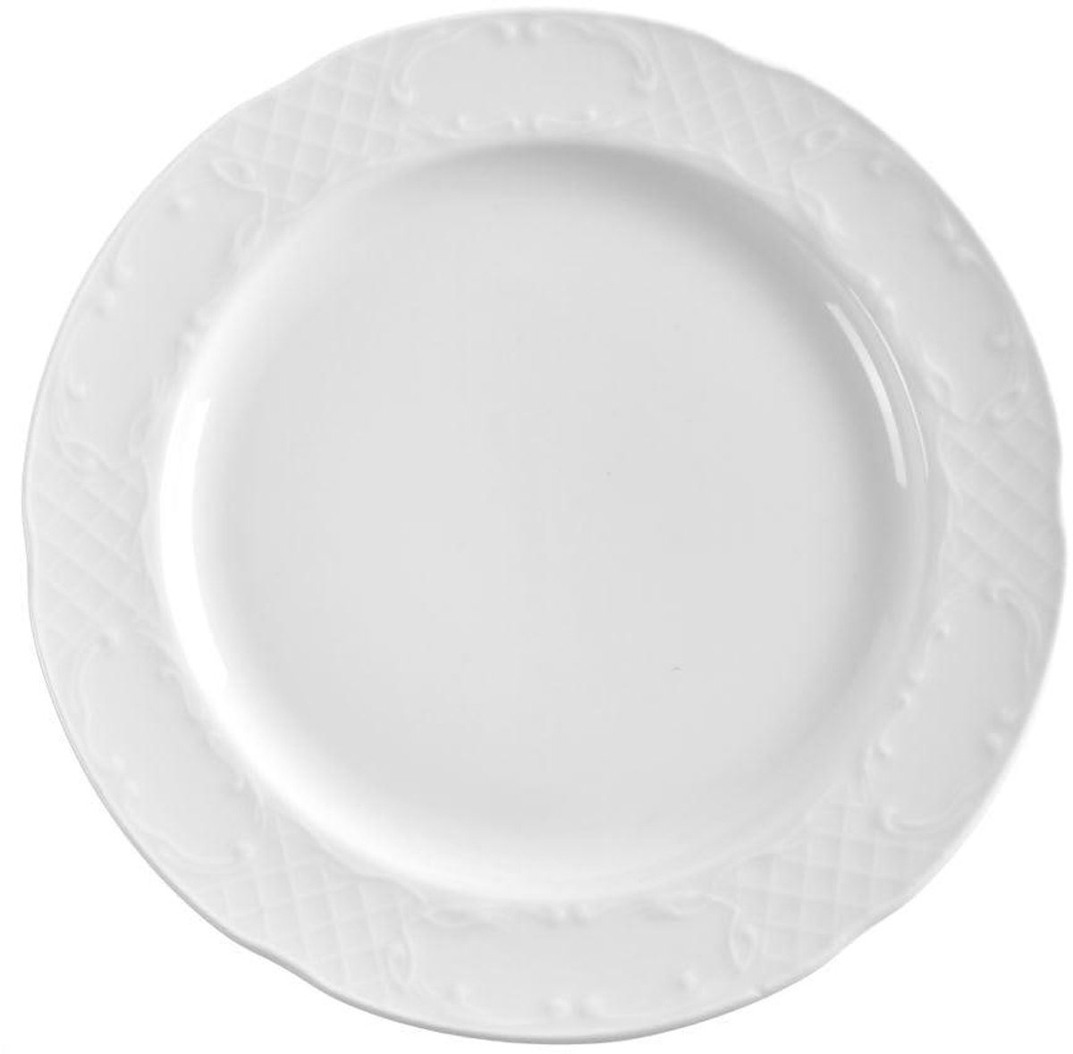 Plat Bord - Dinerbord Porselein - Professioneel Gebruik - Versterkte Randen - Ø300mm - Wit