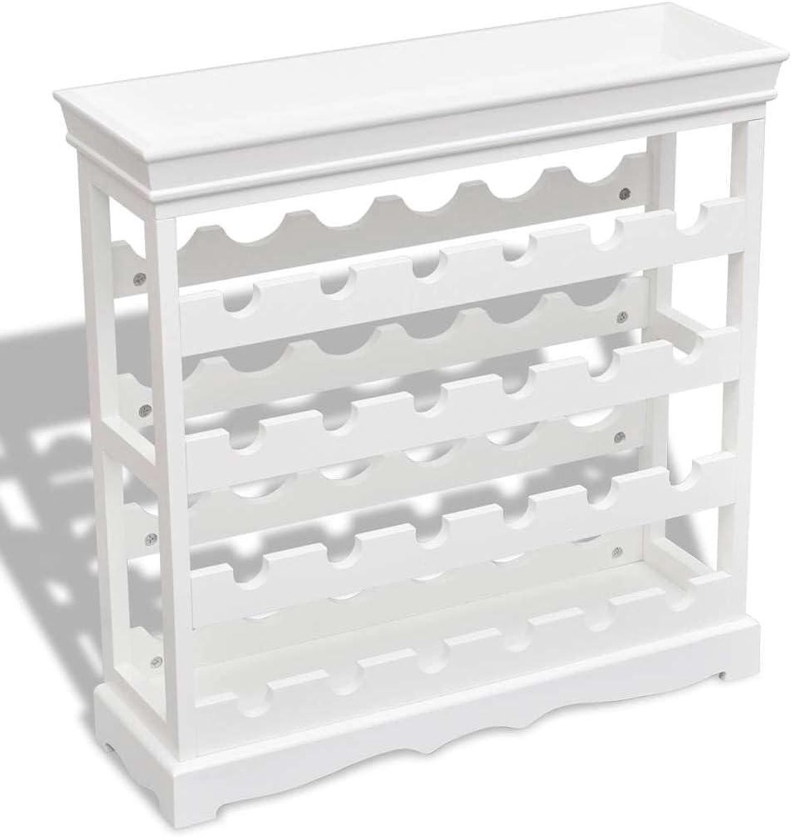Wijnrek - Drankrek Kast - Wijn Opslaan - Open Opbergrek - 70.5 cm Hoog - Wit