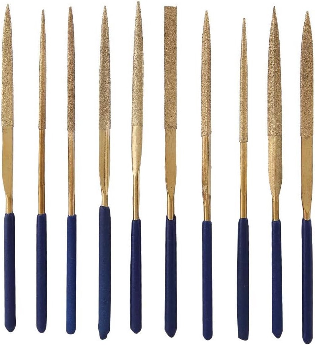 Set van 10 Gecoate Diamant Vijlens voor Metaal, Glas en Keramiek - Precisie Gereedschap voor Juwelen en Beeldhouwen