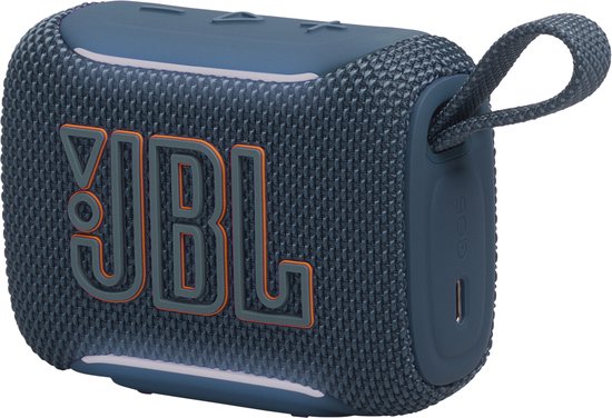 JBL Go 5 - Draadloze Bluetooth Mini Speaker – Voor Onderweg en Thuis – Sfeerverlichting - Draadloos Muziek Box – Boxje - 10 uur - IP68 - Waterdicht - Blauw