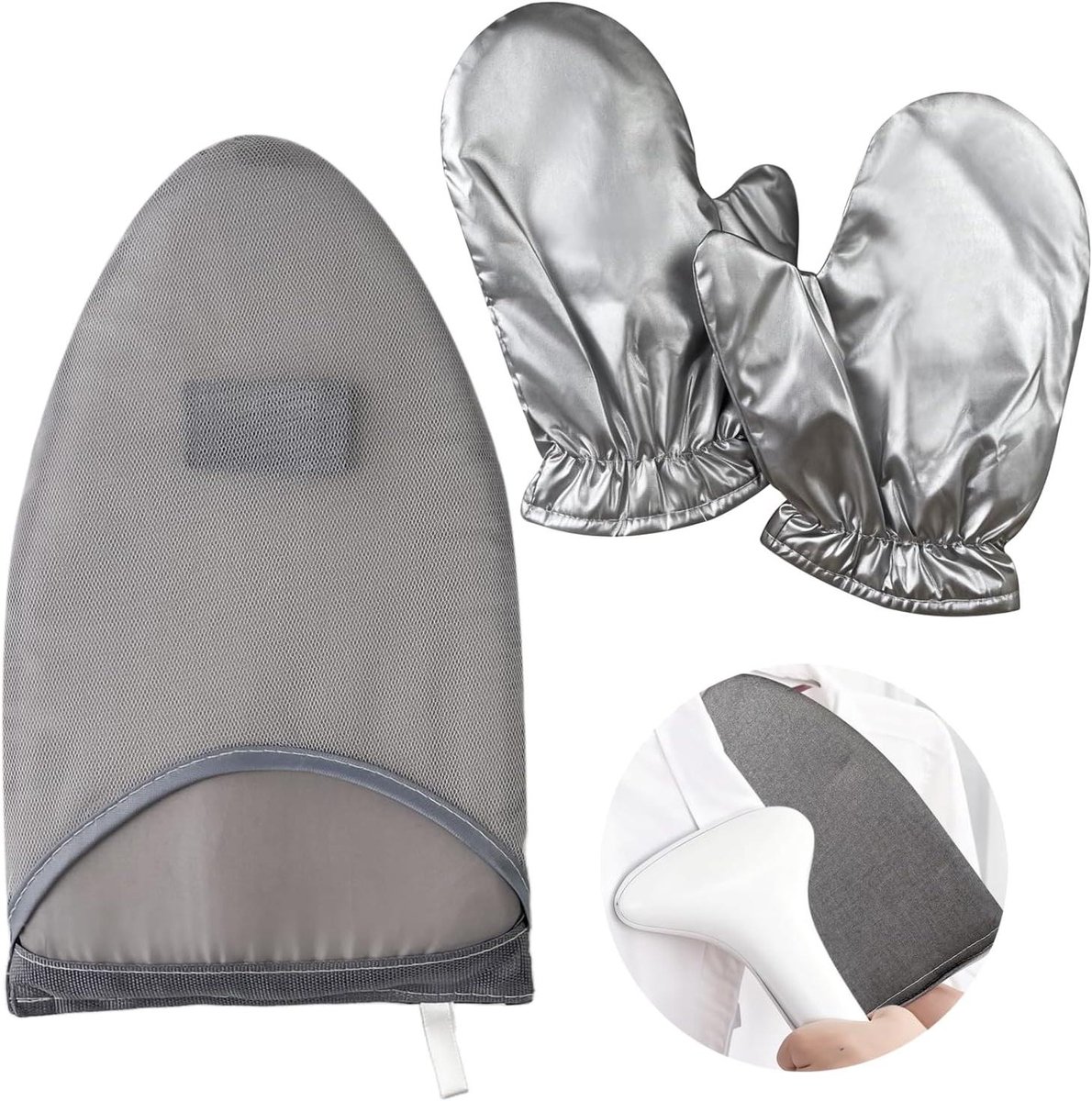 Handstrijkhandschoenen - Stoomhandschoenen - Veilig Strijken - Hittebestendig Materiaal - 1 Stuk - Grijs