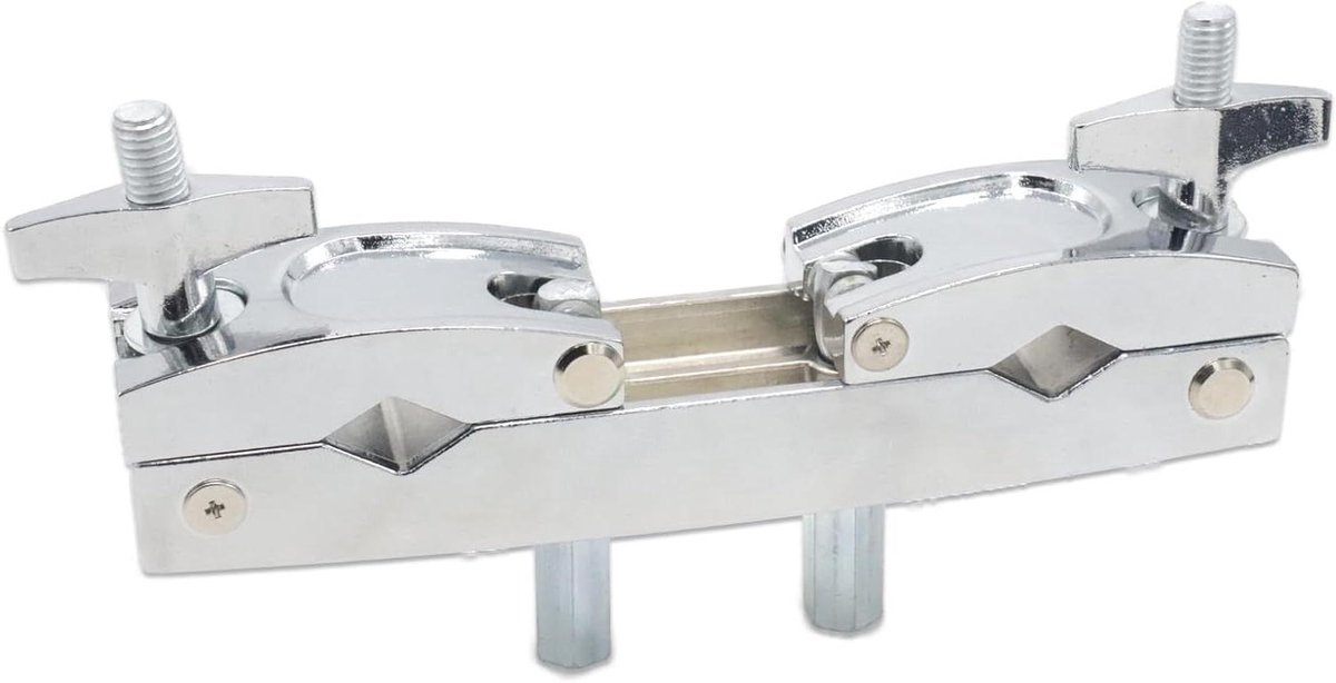 Verstelbare Multi-klem - Cymbal Stand Mount - Drum Setup Uitbreiden - Roestvrij Staal Constructie - 1/2 tot 3/4 inch - Zilver
