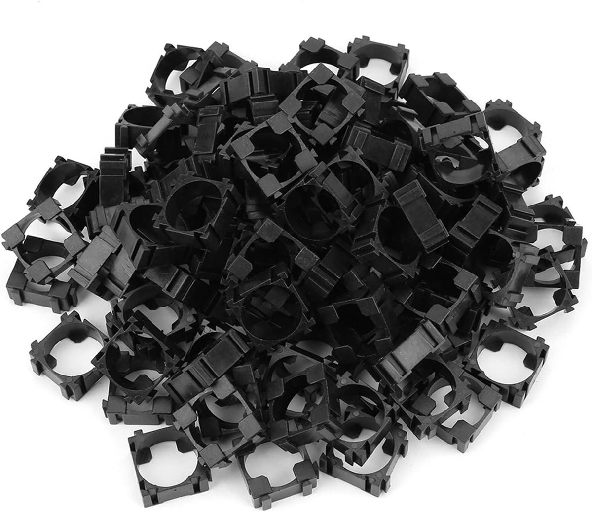 Batterijhouder 18650 - Batterijhouder Plastic - Batterijen Combineren - Crack-bestendige Rand - 100 stuks - Zwart