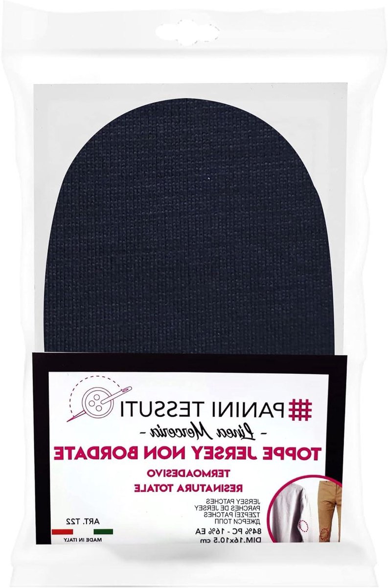 Strijkpatches Jersey - Reparatie patches - Kleding repareren - Thermoadhesief - 16x10.5 cm - Blauw