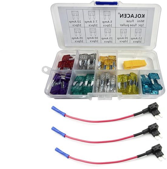 Auto Zekering Set - Mini Zekeringen Auto - Voertuig Beschermen - 81 Stuks Inclusief Trekker - 32 Volt - Geel