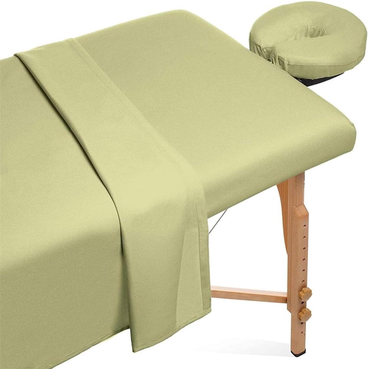 Microvezel Beddengoedset - Massagehoes Laken - Massage Comfort - Zelfnivellerend Elastisch - 185 x 80 cm - Groen